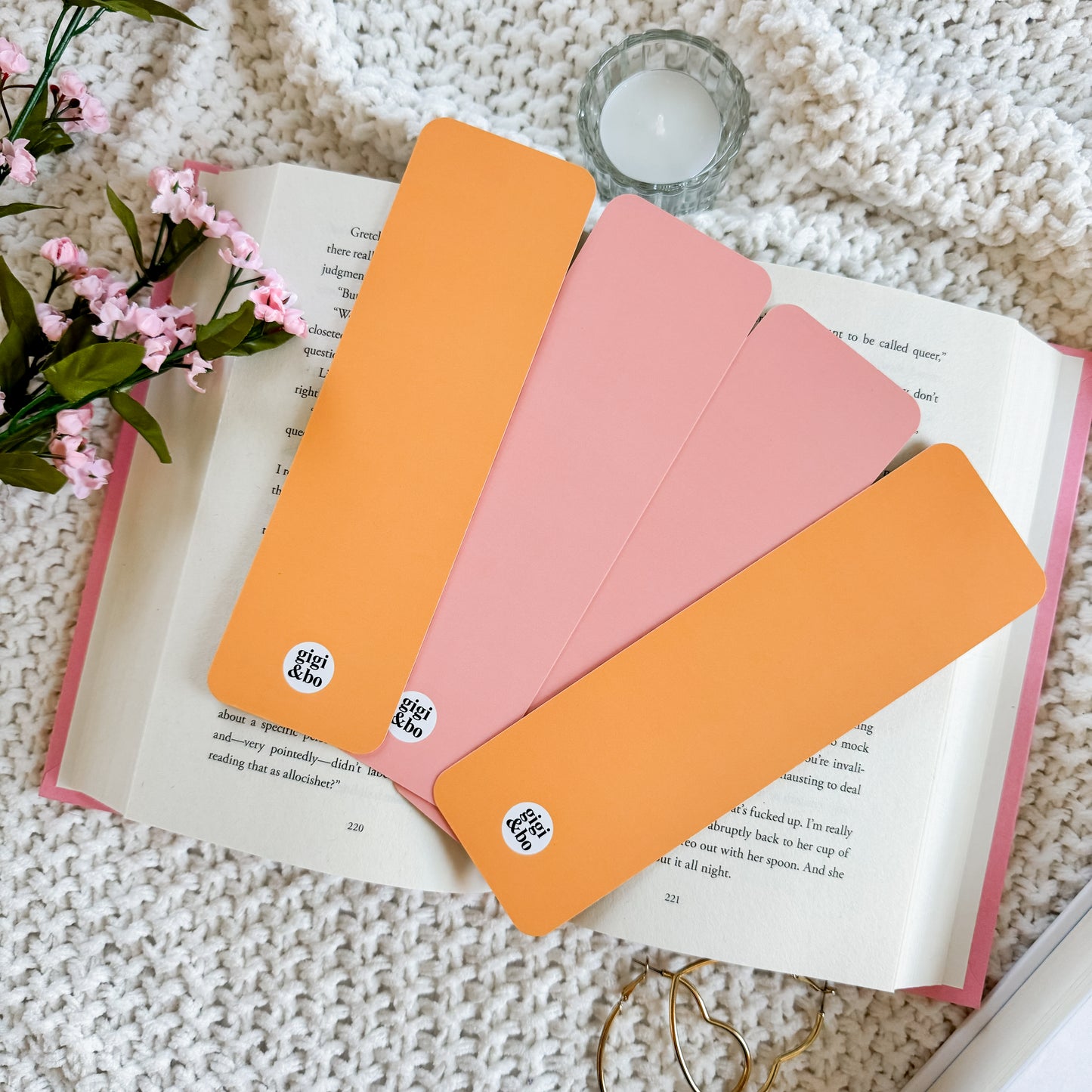 Retro Happy Faces Bookmarks (Orange & Mint)