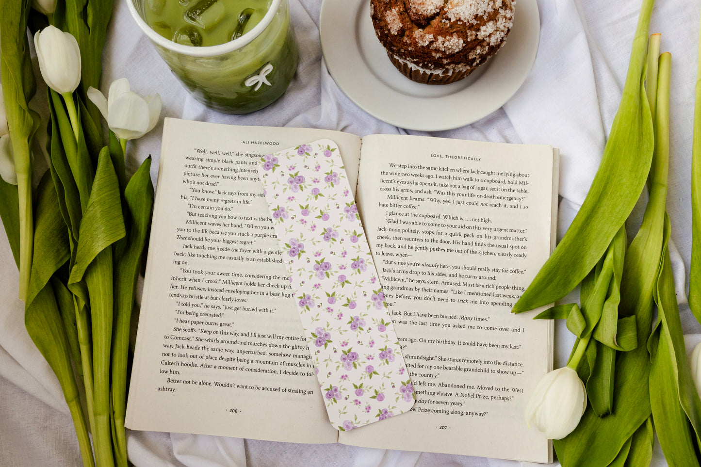 Lilac Roses Bookmark