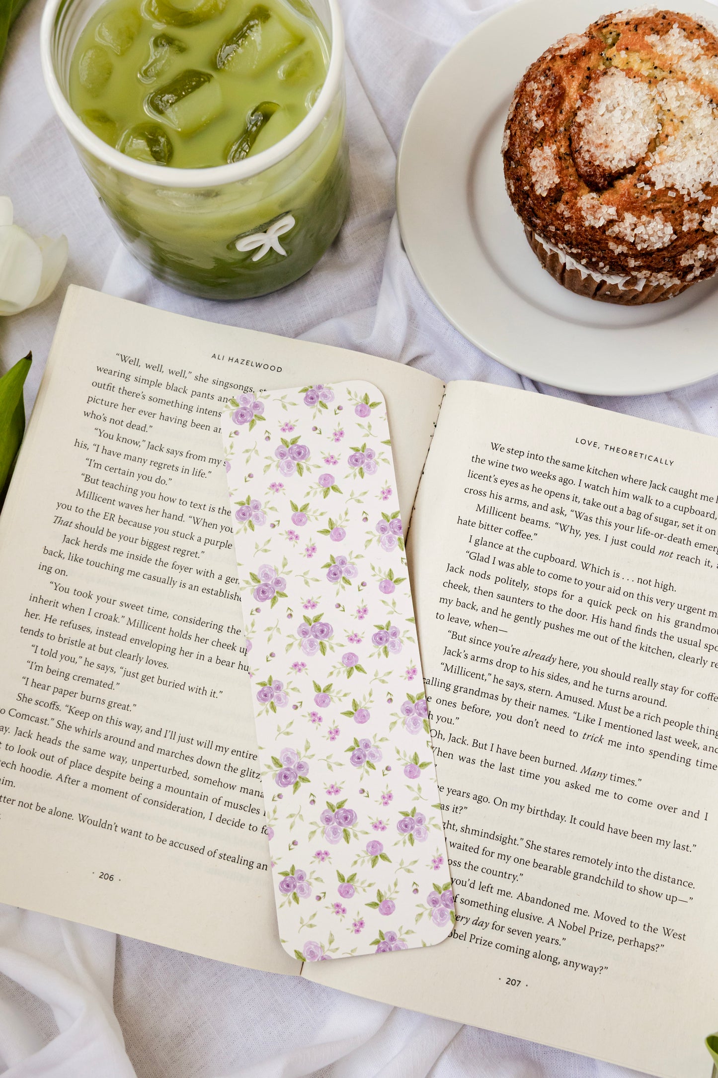 Lilac Roses Bookmark