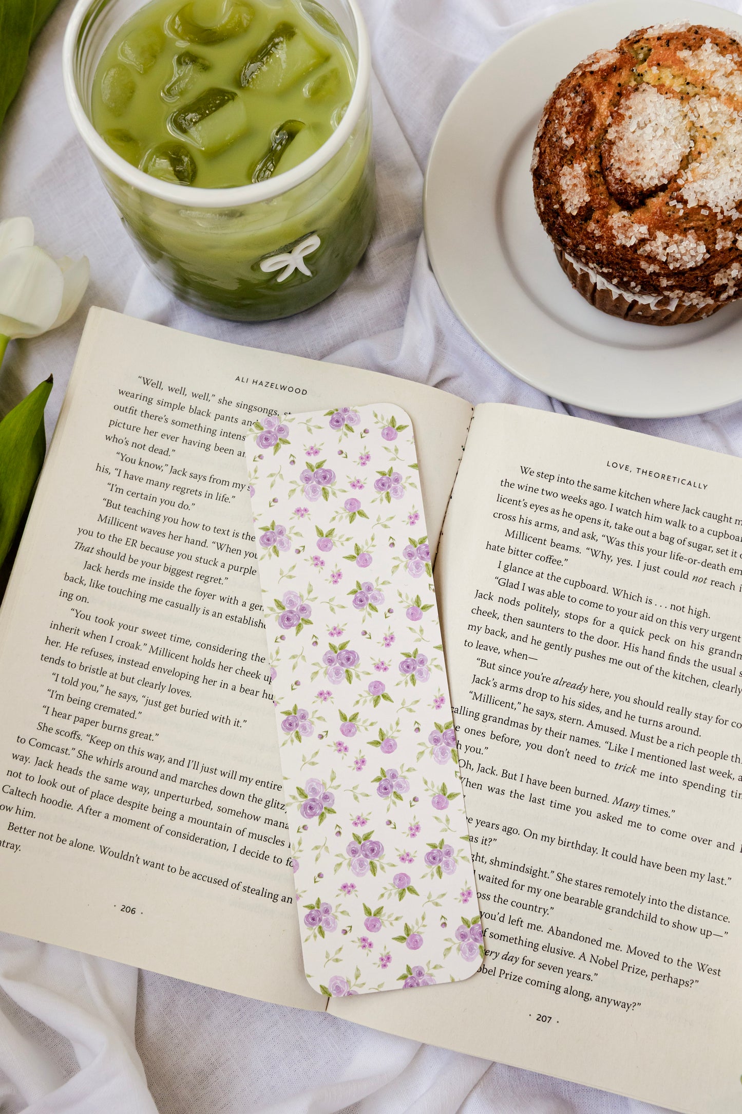 Lilac Roses Bookmark