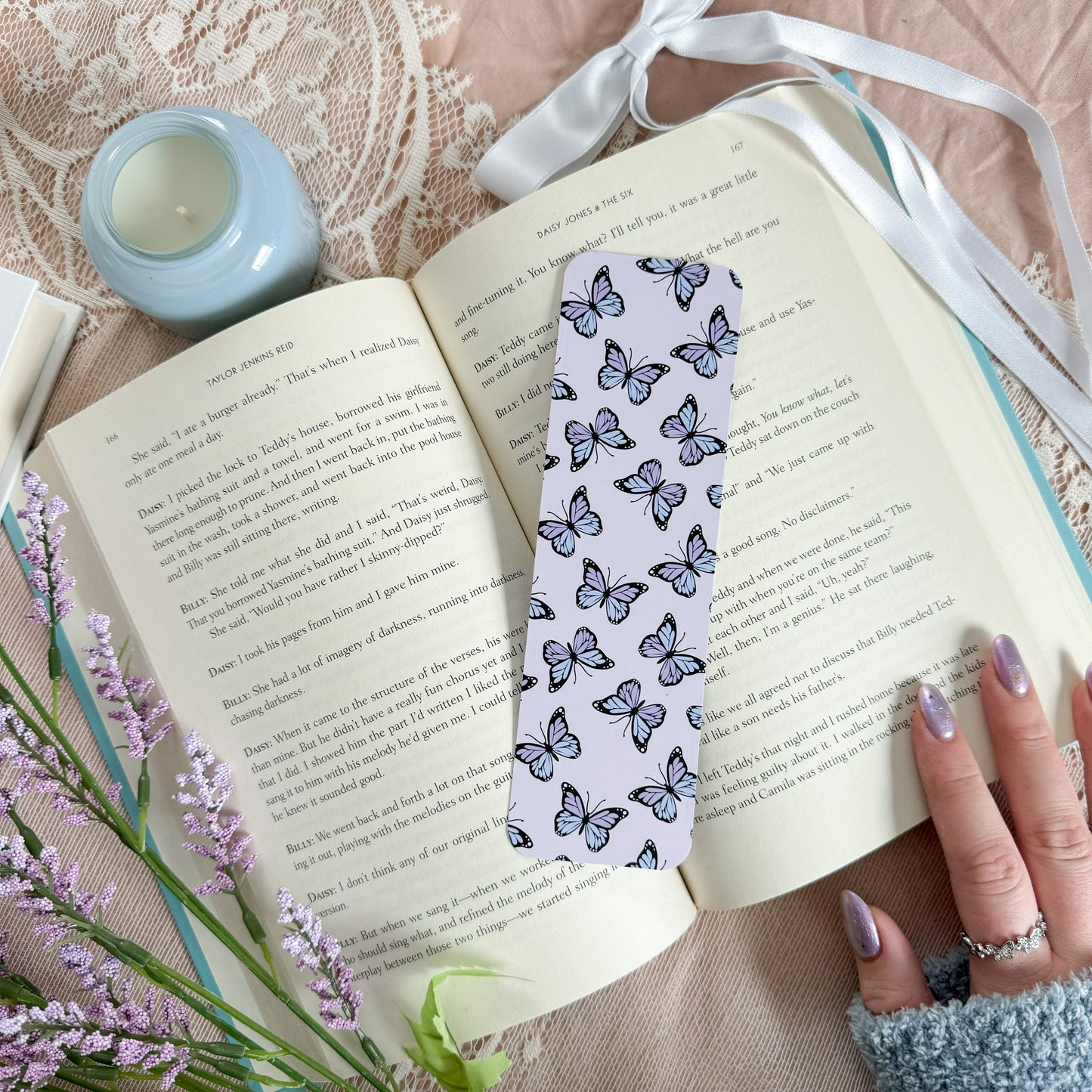 Lavender Butterflies Bookmark