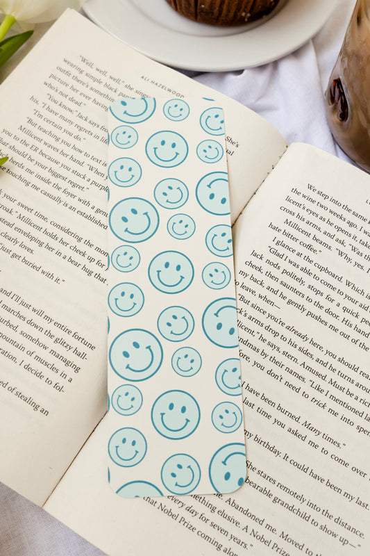 Blue Happy Faces Bookmark