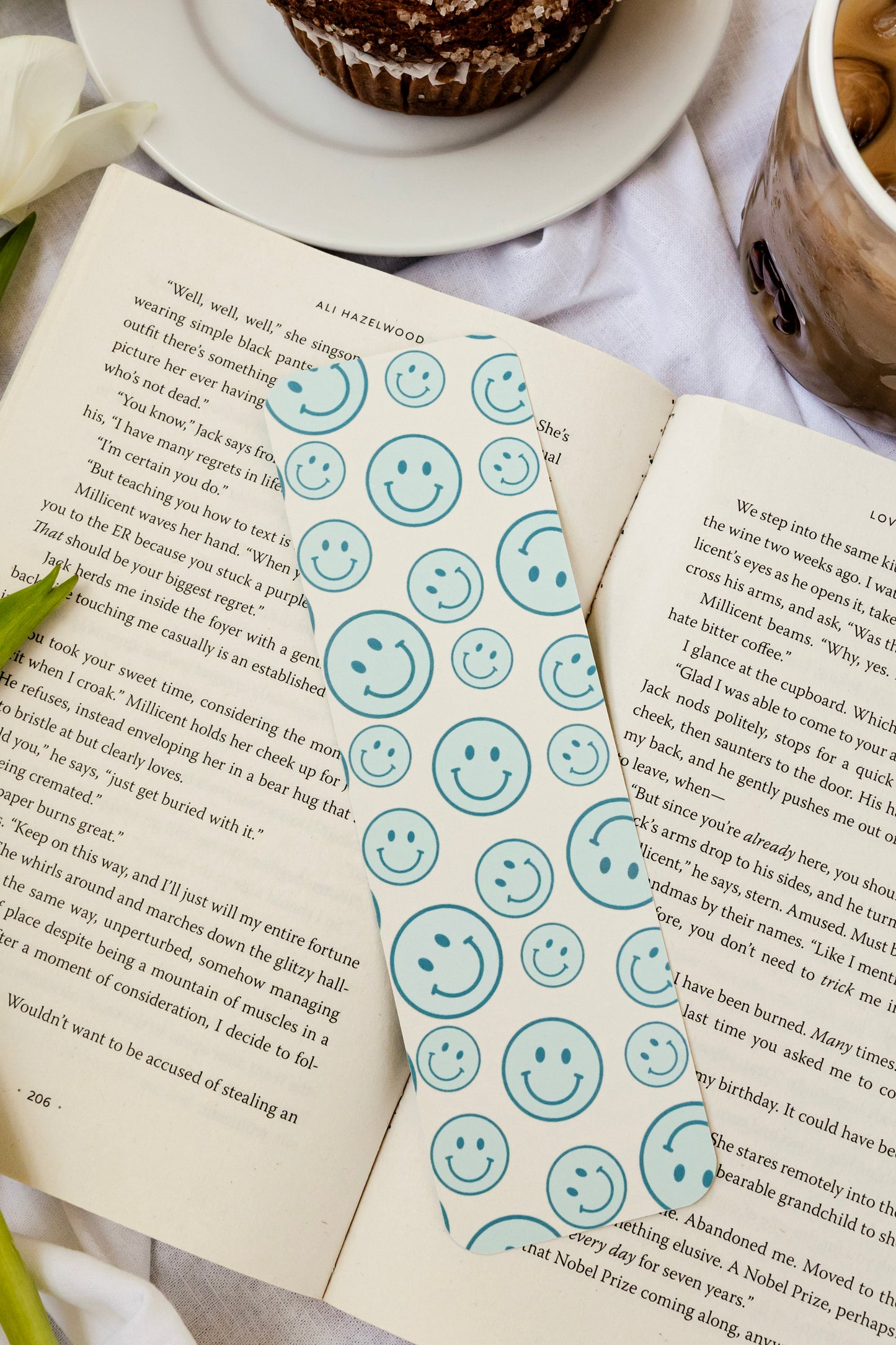 Blue Happy Faces Bookmark