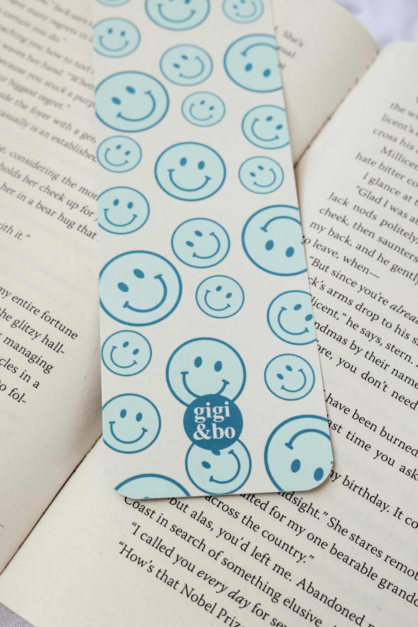 Blue Happy Faces Bookmark