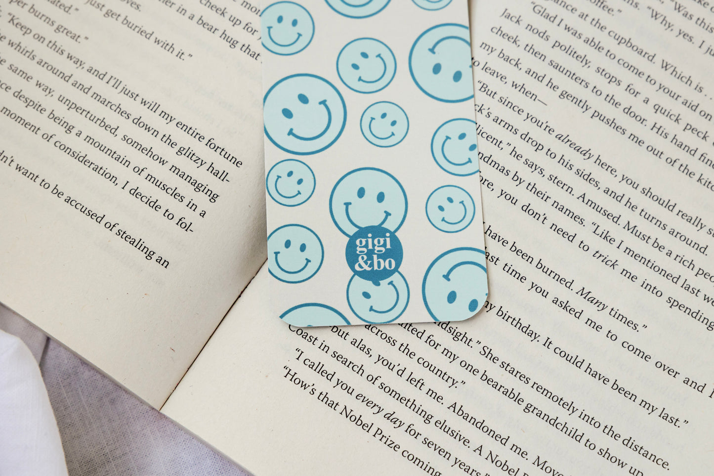 Blue Happy Faces Bookmark
