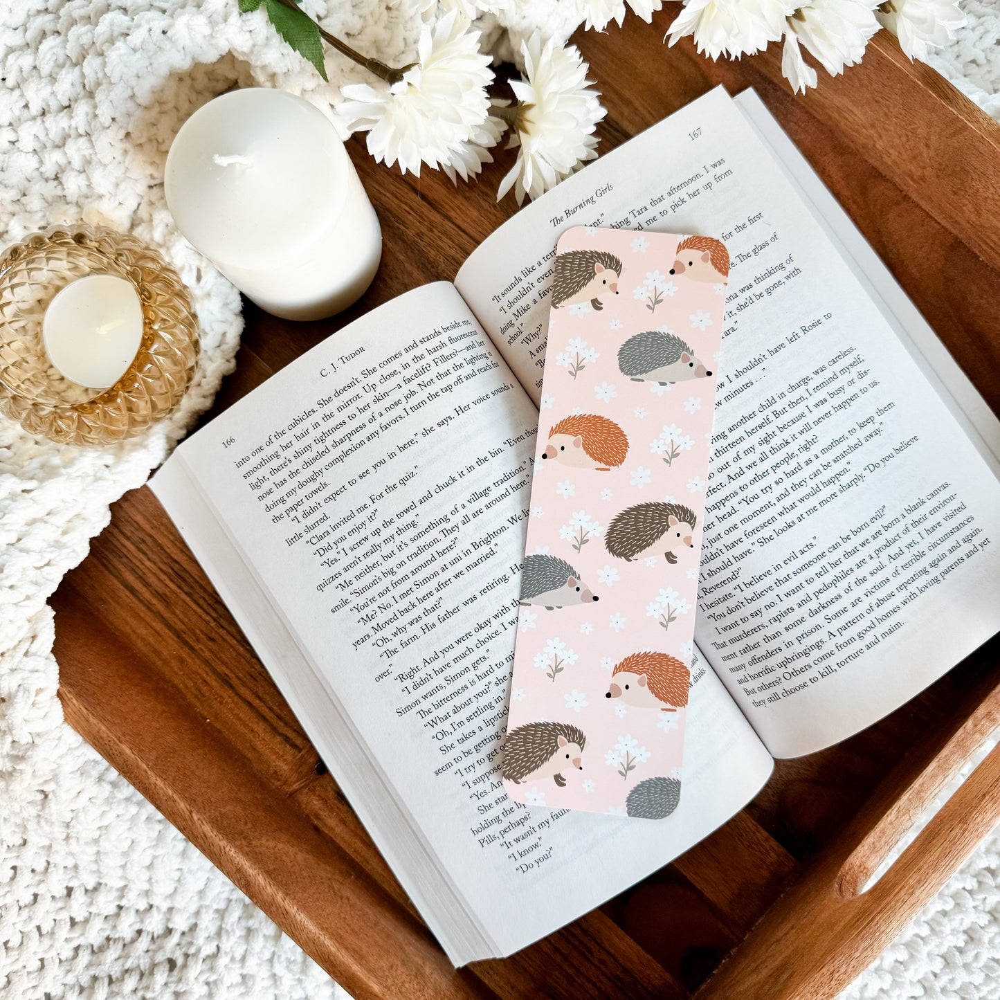 Spring Hedgehogs Bookmark