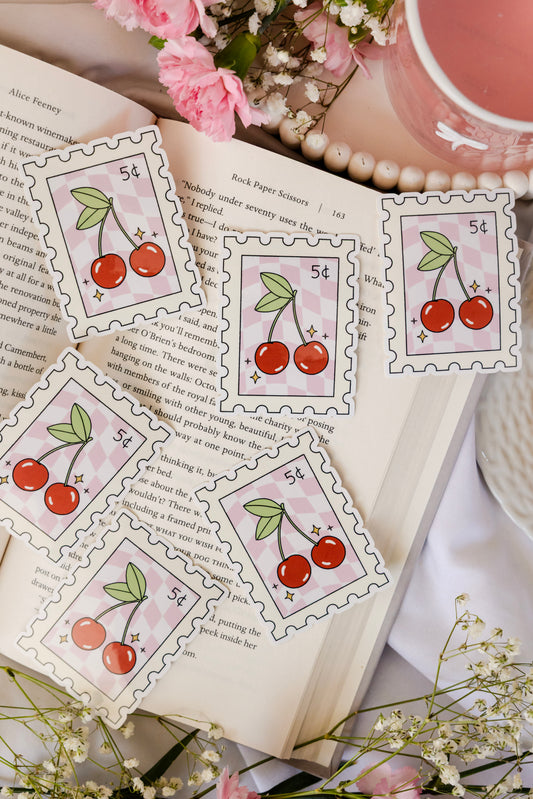 Cherry Stamp Sticker