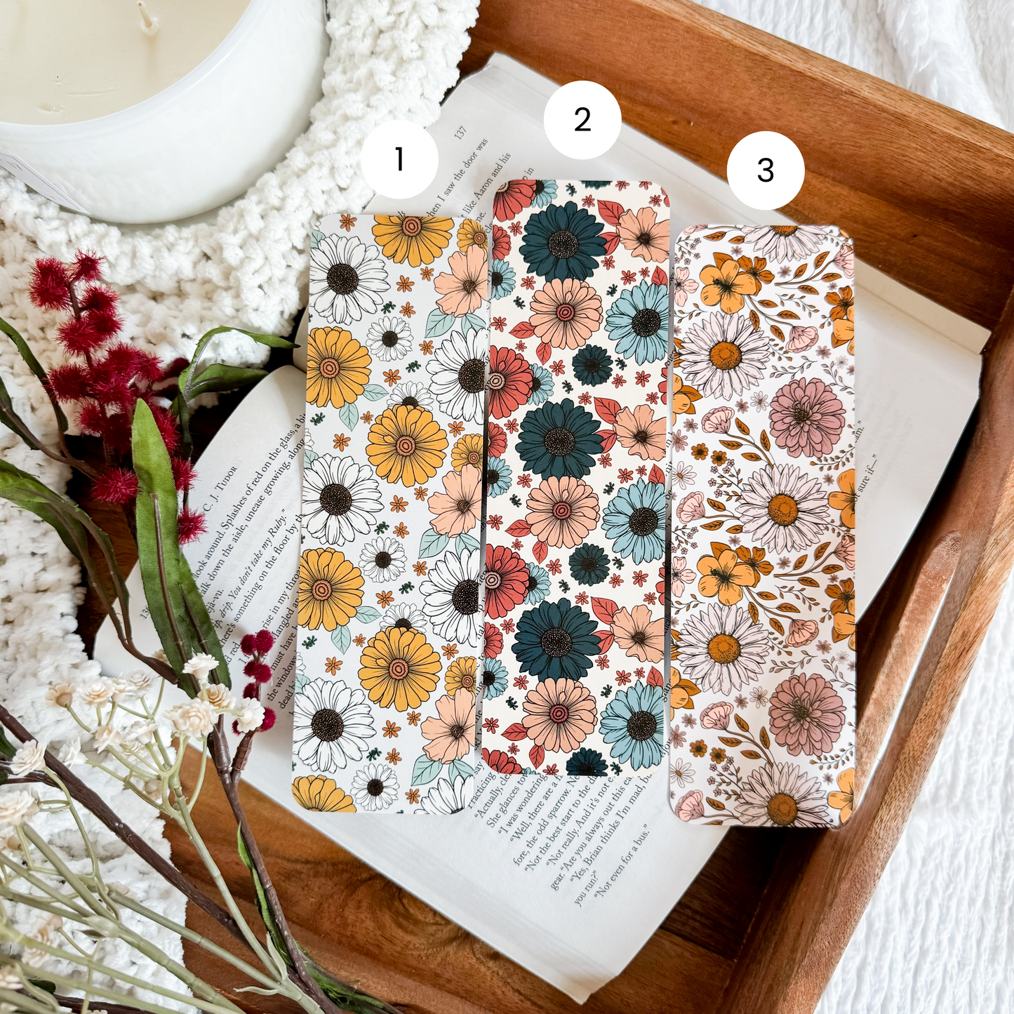 Fall Florals Bookmarks