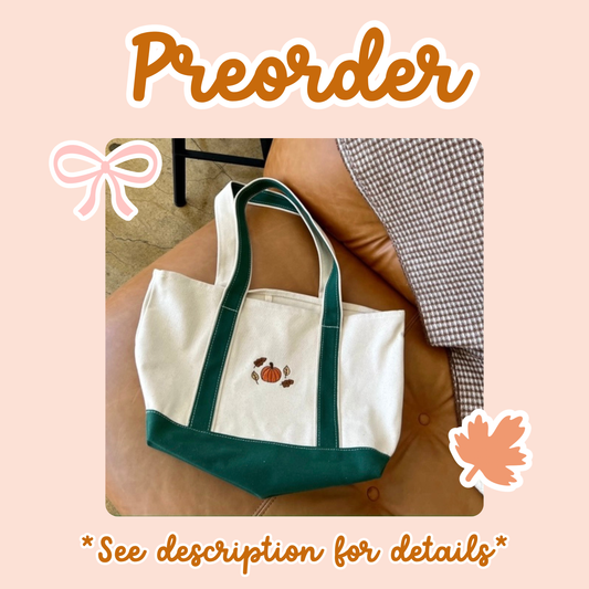 Embroidered Fall Tote Bag *PREORDER*