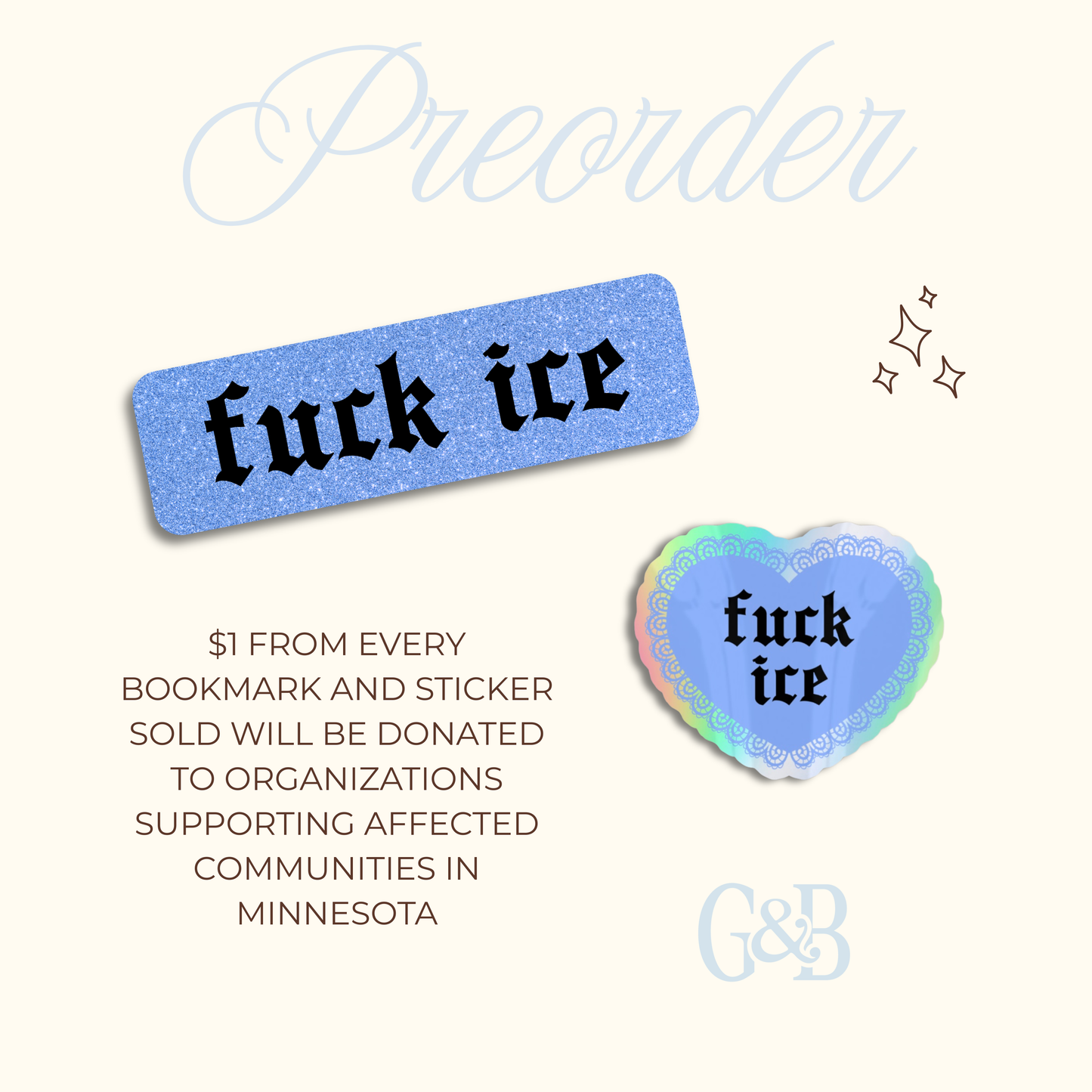Fuck ICE Bookmark & Sticker Preorder