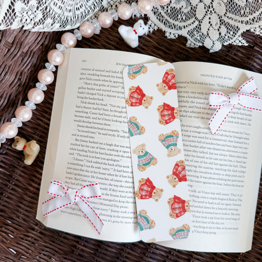 Cozy Christmas Teddies Bookmark