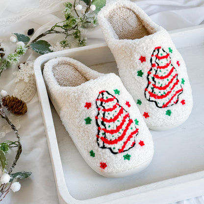 Christmas Tree Cake Slippers