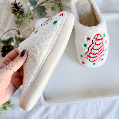 Christmas Tree Cake Slippers