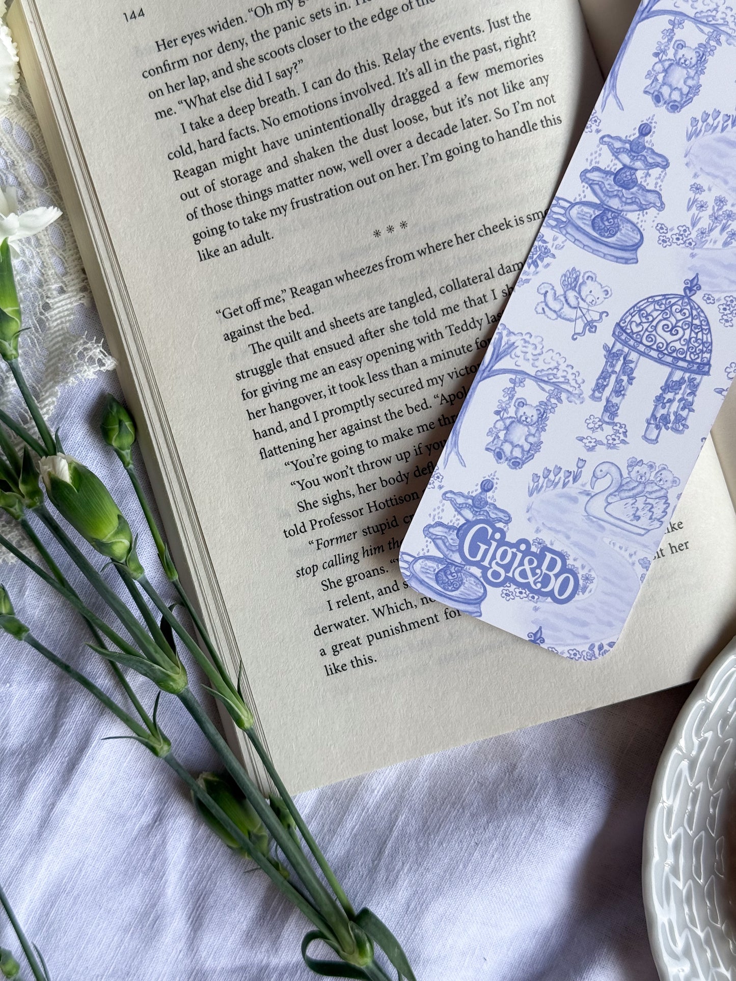 Teddy Bear Toile Bookmark