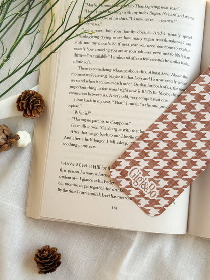 Chestnut Houndstooth Bookmark