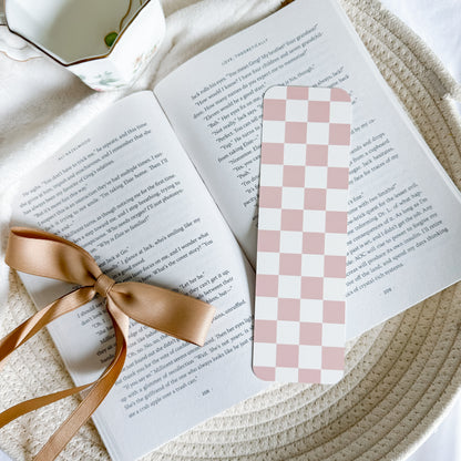 Beige Checkered Bookmark