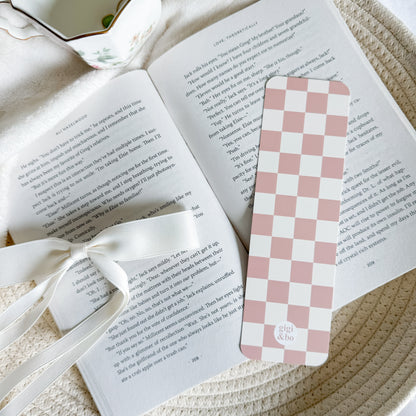 Beige Checkered Bookmark