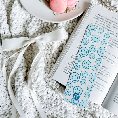 Blue Happy Faces Bookmark