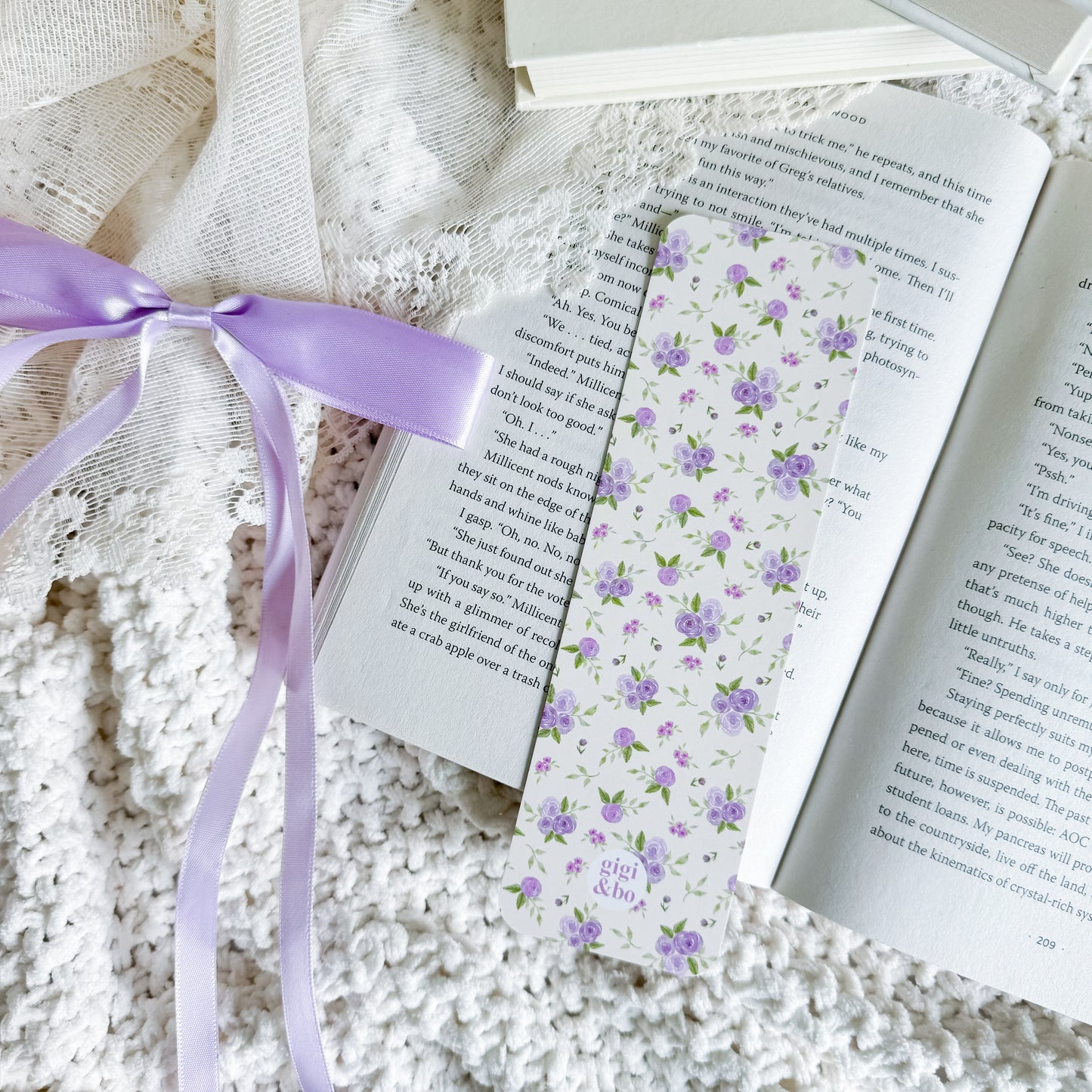 Lavender Roses Bookmark