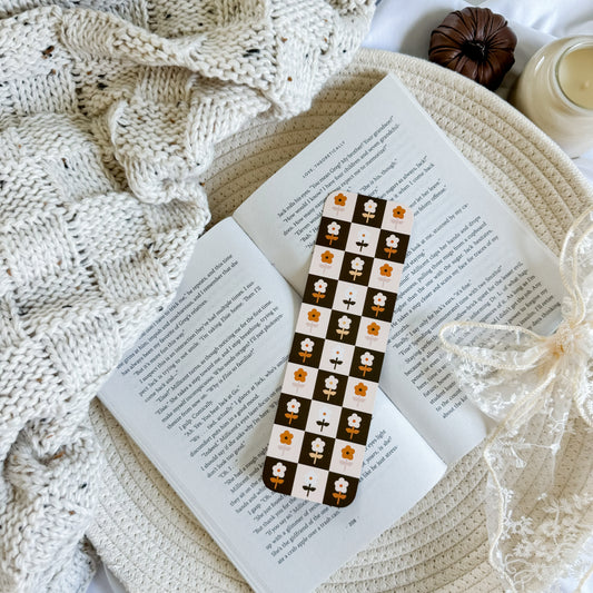 Checkered Petals Bookmark