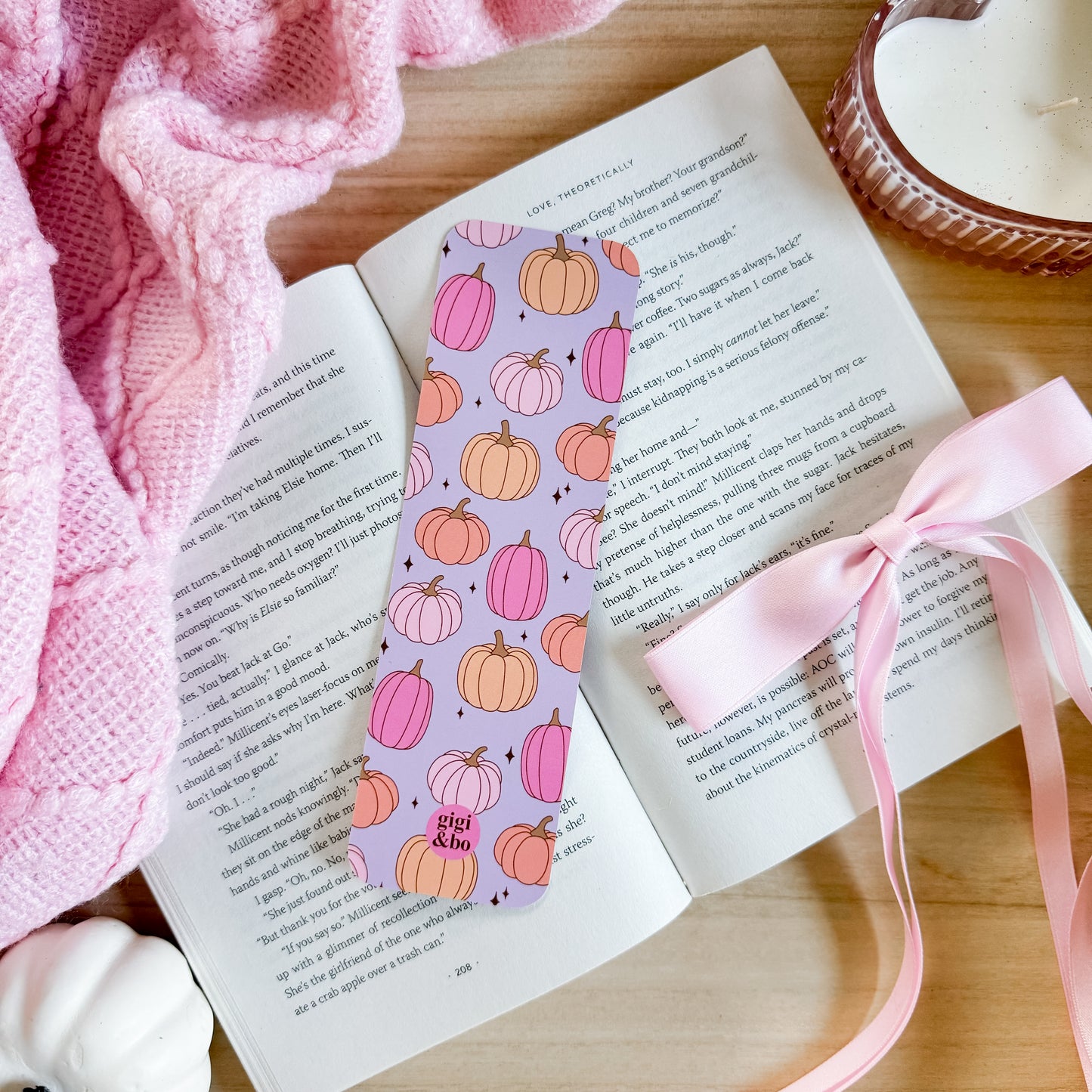 Pink Pumpkins Bookmark