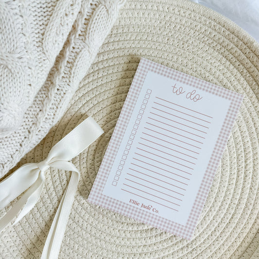 Gingham To-Do Checklist Notepad