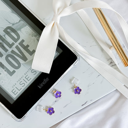 Purple Flower Kindle & Phone Charm