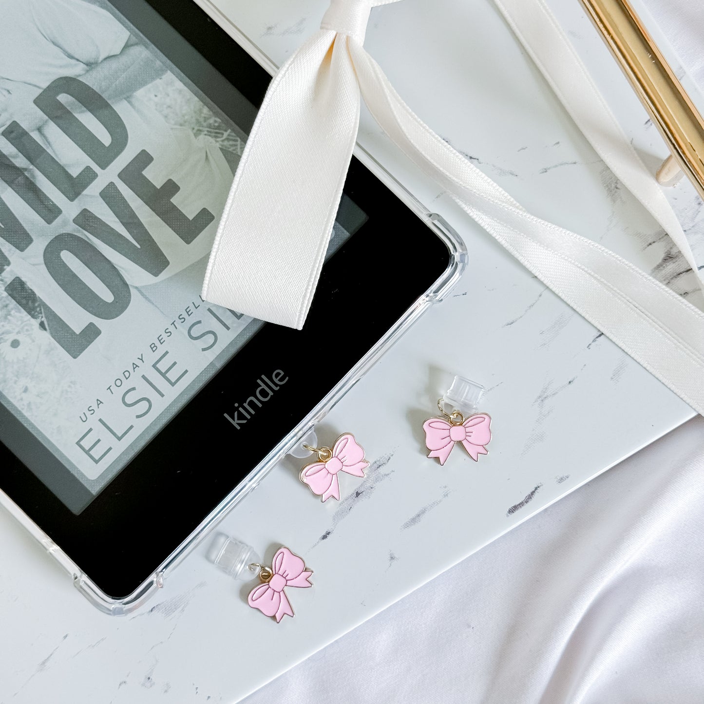 Pink Bow Kindle & Phone Charm