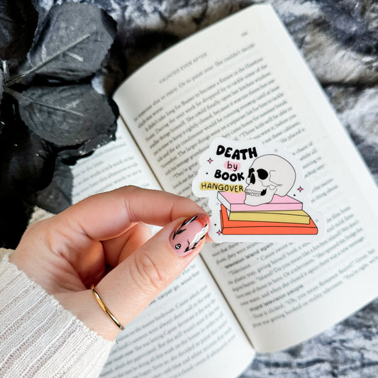 Death By Book Hangover Sticker