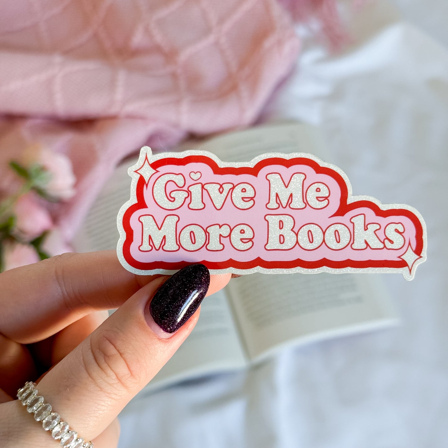 Give Me More Books Sticker