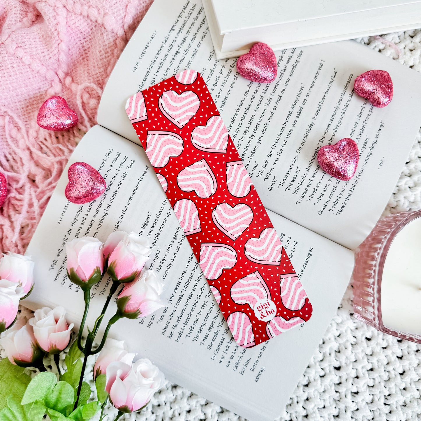 Valentine's Heart Cakes Bookmark